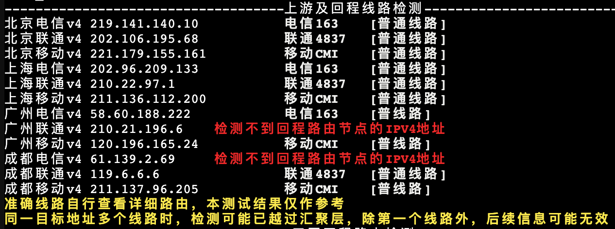 上游及回程线路检测